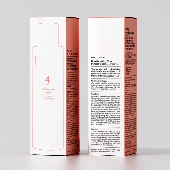numbuzin No.4 Hydrating Glow Mineral Toner 200ml / 6.76 fl. oz.