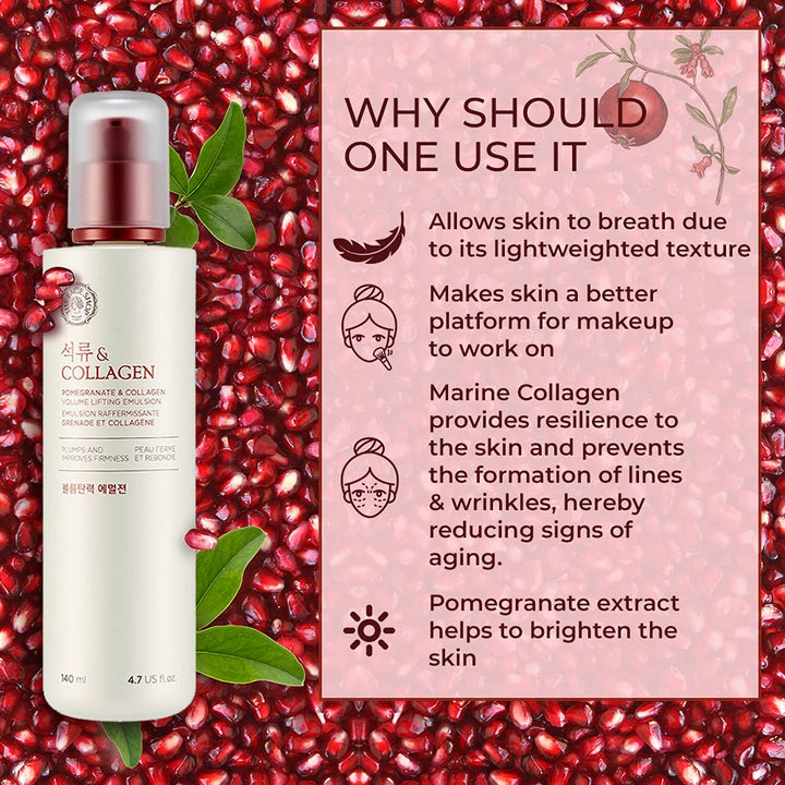The Face Shop Pomegranate & Collagen Volume Lifting Emulsion 140ml / 4.7 fl. oz.