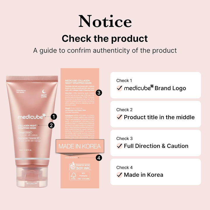 Medicube Collagen Overnight Wrapping Peel Off Facial Mask Pack 2.53 fl.oz