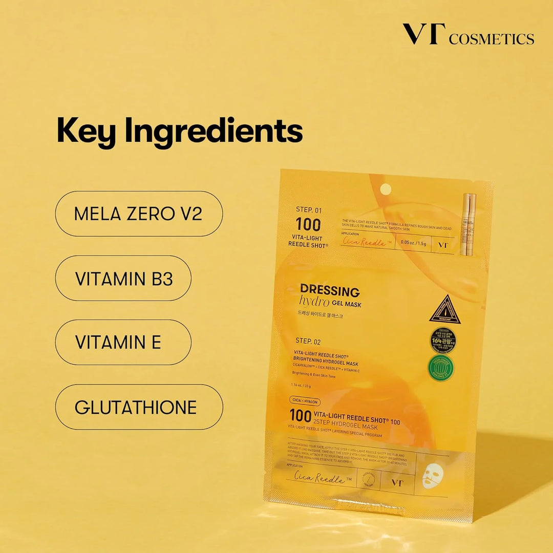 VT Cosmetics Vita-Light Reedle Shot 100 2-Step Hydrogel Mask(34.5gx4ea HILA VT Cosmetics Vita-Light Reedle Shot 100 2-Step Hydrogel Mask(34.5gx4ea HILA