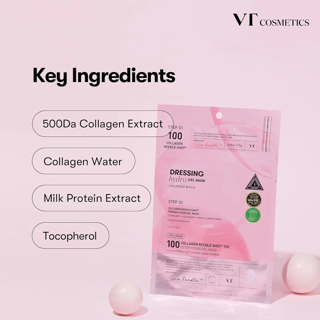 VT Cosmetics Collagen Reedle Shot 100 2-Step Hydrogel Mask(34.5gx4ea)