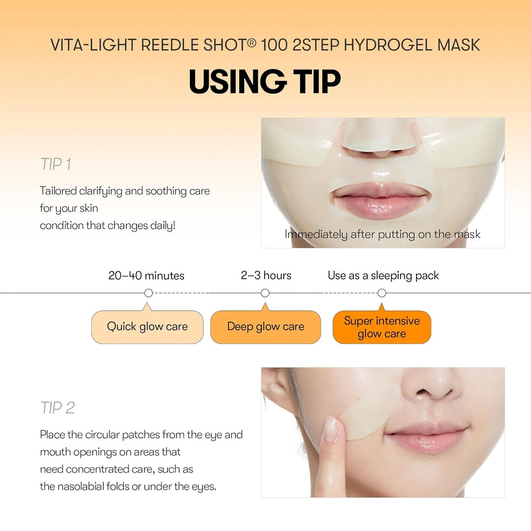 VT Cosmetics Vita-Light Reedle Shot 100 2-Step Hydrogel Mask(34.5gx4ea)