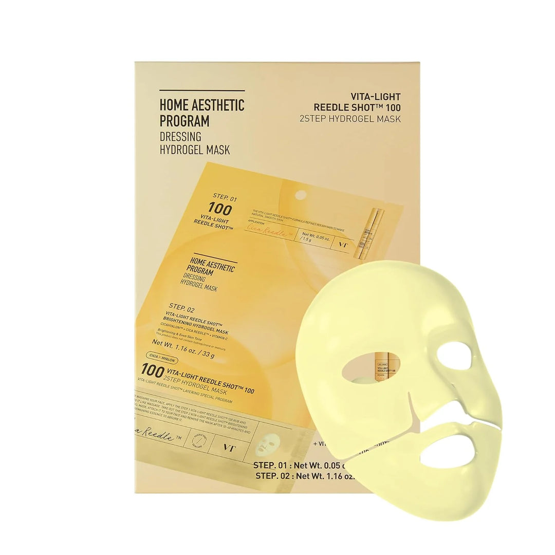 VT Cosmetics Vita-Light Reedle Shot 100 2-Step Hydrogel Mask(34.5gx4ea HILA VT Cosmetics Vita-Light Reedle Shot 100 2-Step Hydrogel Mask(34.5gx4ea HILA