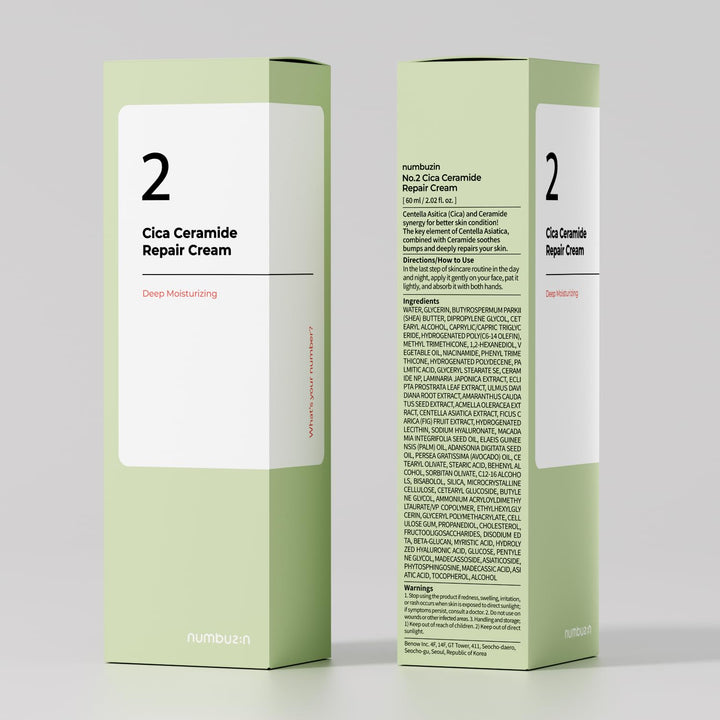 numbuzin No.2 Cica Ceramide Repair Cream 60ml / 2.02 fl. oz.