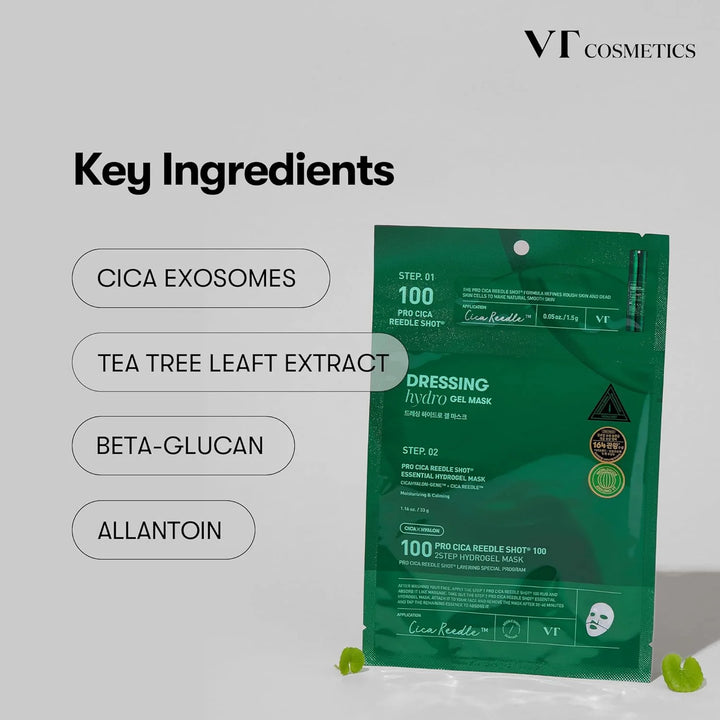 VT Cosmetics Pro Cica Reedle Shot 100 2-Step Hydrogel Mask(34.5gx4ea)