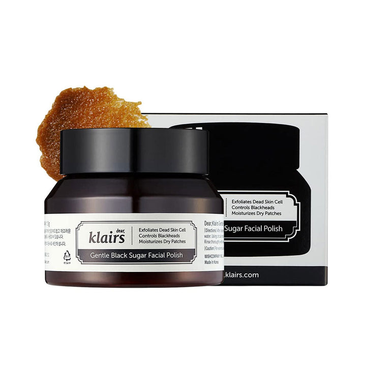 Dear Klairs Gentle Black Sugar Facial Polish, exfoliate, scrub, blackhead remover, 110g, 3.88 oz
