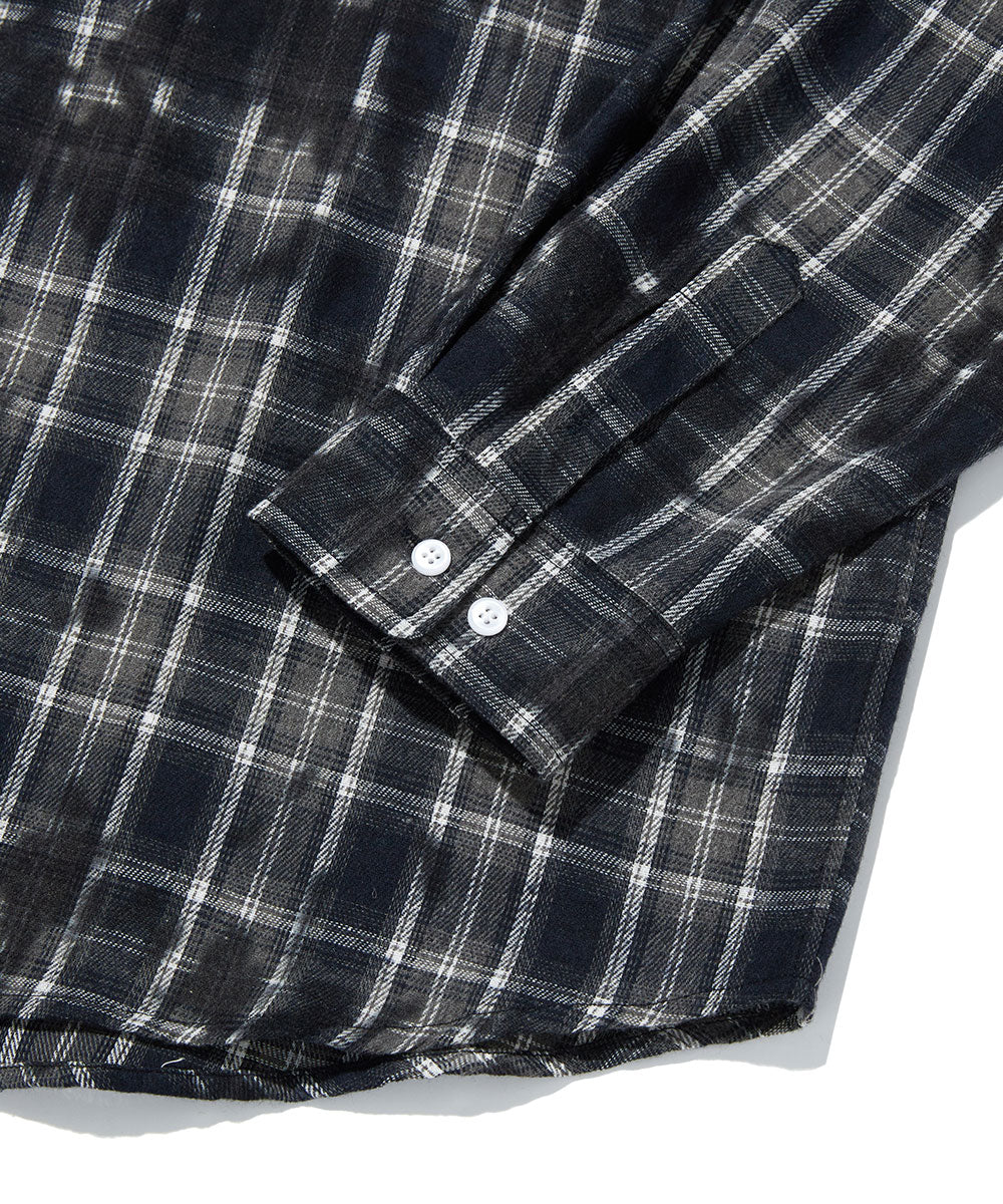 Overfit Vintage washed check shirts - Vintage Navy