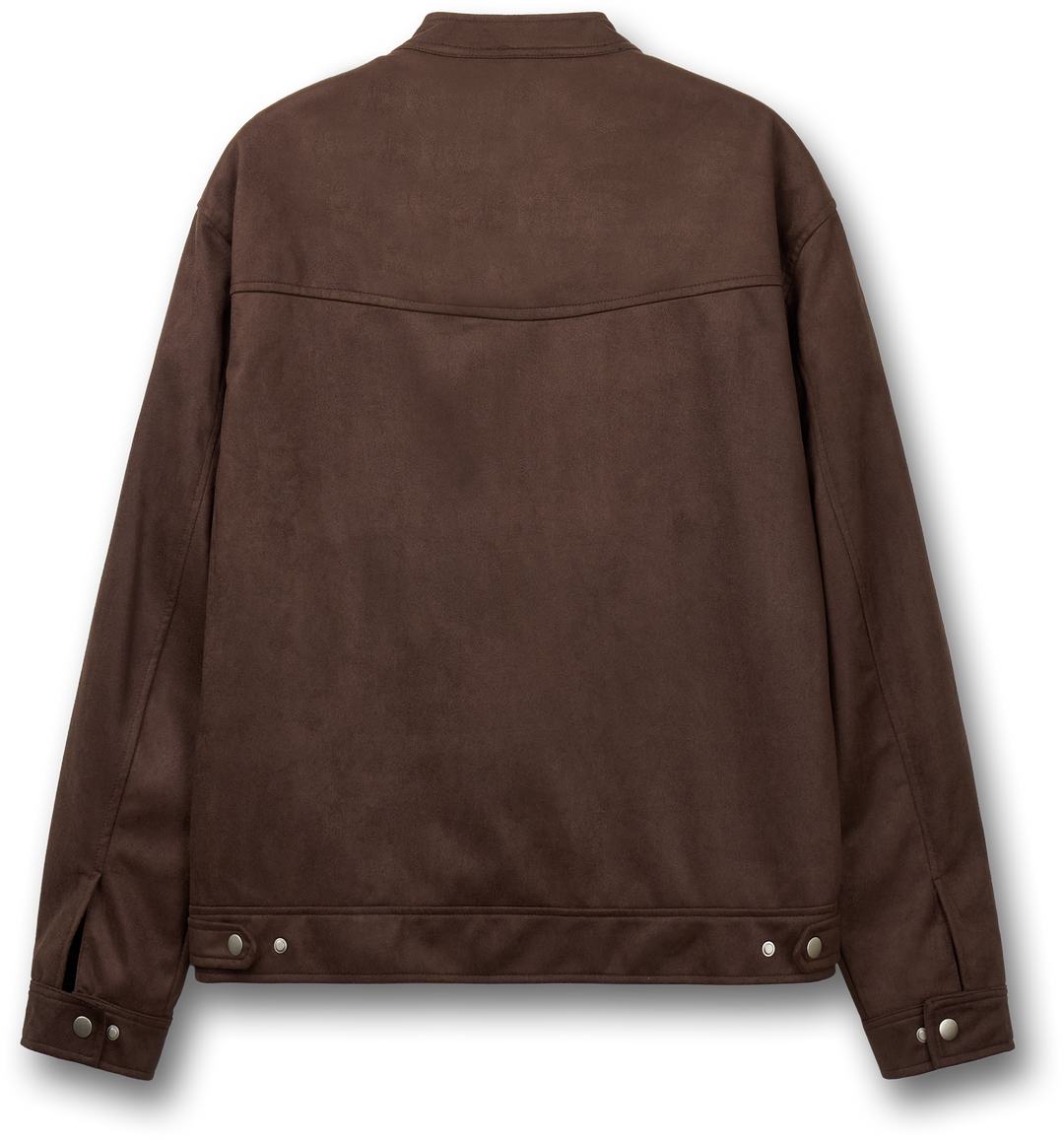 Western Suede Biker Jacket - Brown