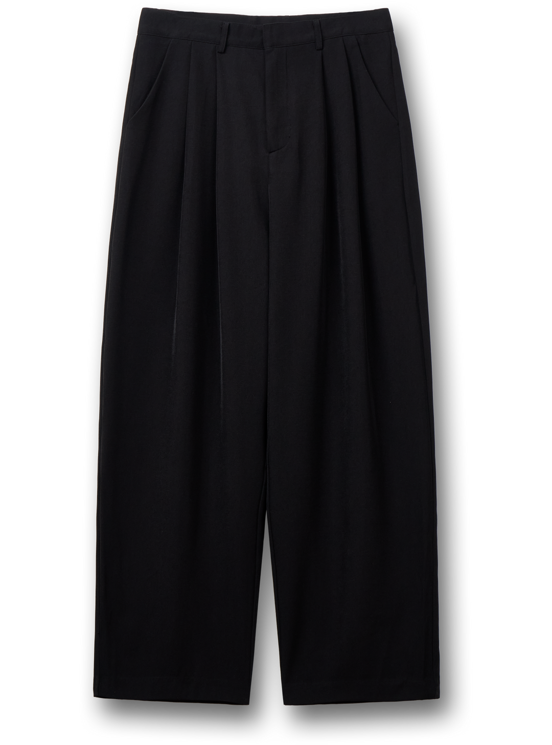 Pin tucks Wide Slacks - black