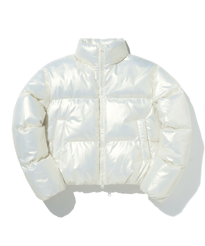 High Glossy Puffer Crop Padding - opal