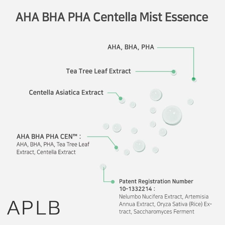 APLB AHA BHA PHA Centella Mist Essence 105ml / 3.55 fl. oz.