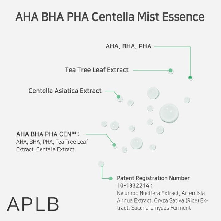 APLB AHA BHA PHA Centella Mist Essence 105ml / 3.55 fl. oz.