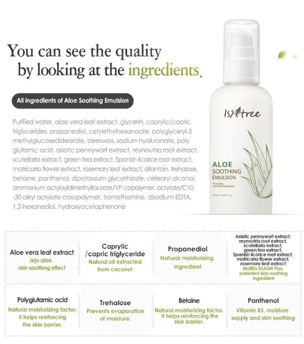 IsNtree Aloe Soothing Emulsion 120ml / 4.05 fl. oz.