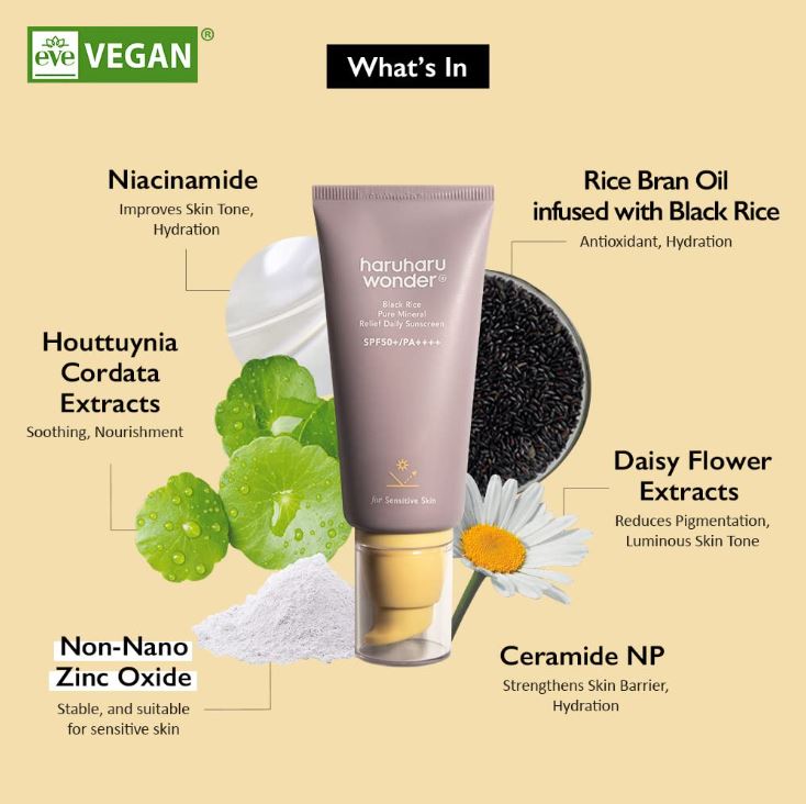 Haruharu wonder Black Rice Pure Mineral Relief SPF50+/PA++++ 50ml