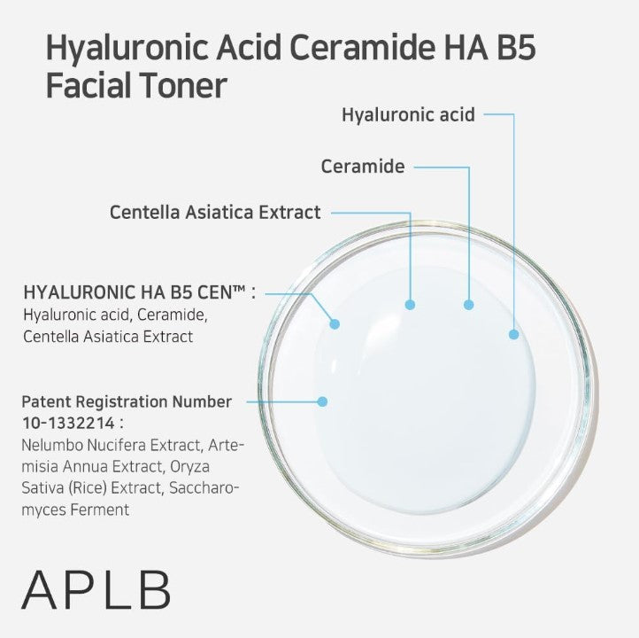 APLB Hyaluronic Acid Ceramide HA B5 Facial Toner 160ml / 5.41 fl. oz.