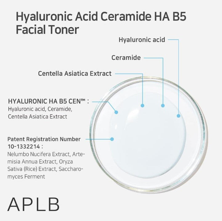 APLB Hyaluronic Acid Ceramide HA B5 Facial Toner 160ml / 5.41 fl. oz.