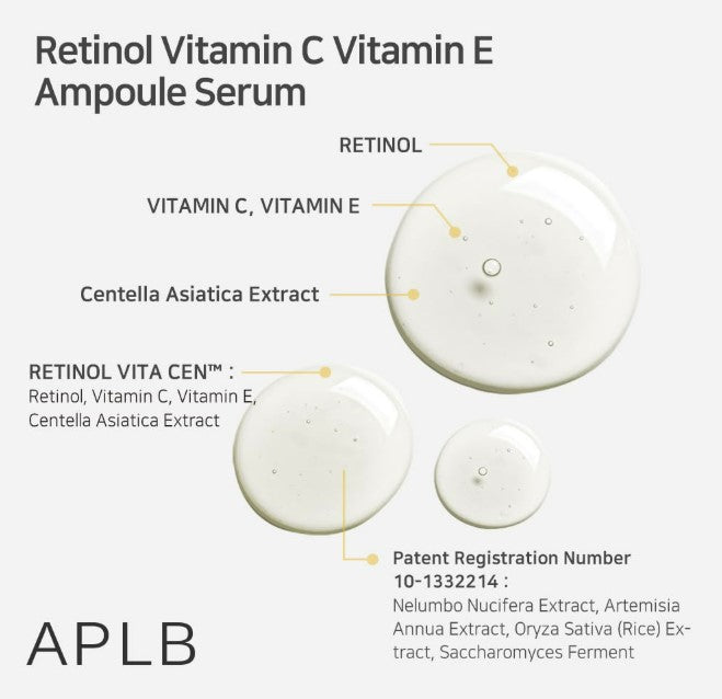 APLB Retinol Vitamin C Vitamin E Ampoule Serum 1.35fl. oz.