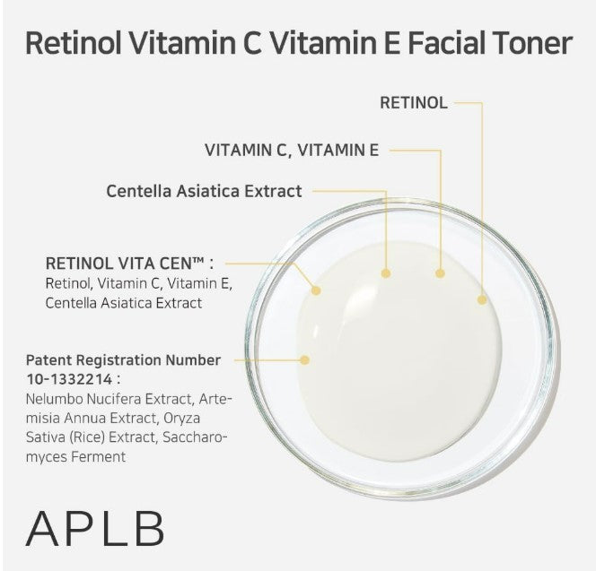 APLB Retinol Vitamin C Vitamin E Facial Toner 5.41fl. oz.