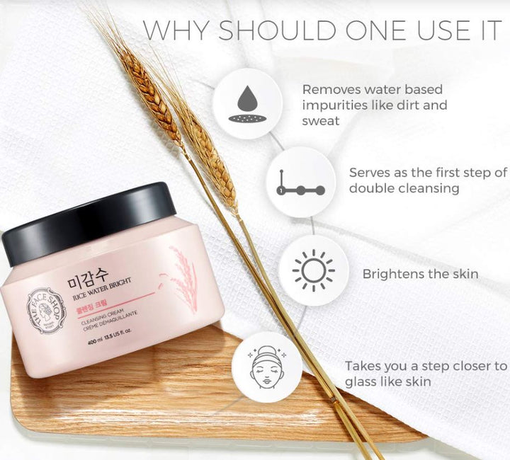 The Face Shop Rice Water Bright Facial Cleansing Cream 200mL / 6.7 fl. oz.