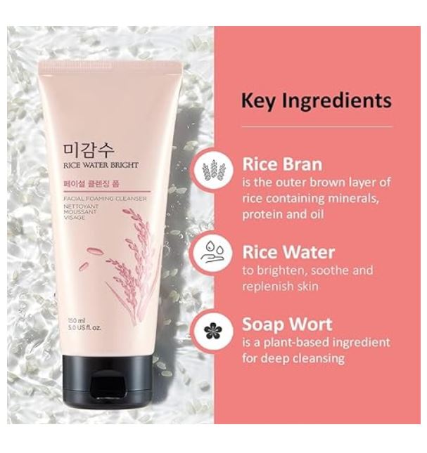 The Face Shop Rice Water Bright Foaming Facial Cleanser 150ml / 5 fl. oz.