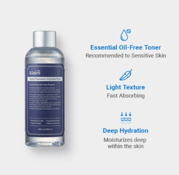 Dear Klairs Supple Preparation Unscented Toner 180ml / 6.08 fl. oz.