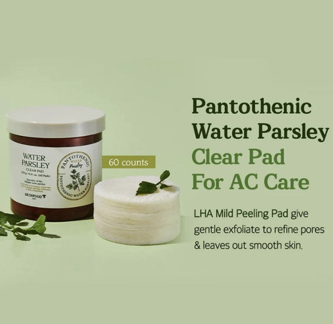 SKINFOOD Pantothenic Water Parsley Clear Toner Pad 60 sheets