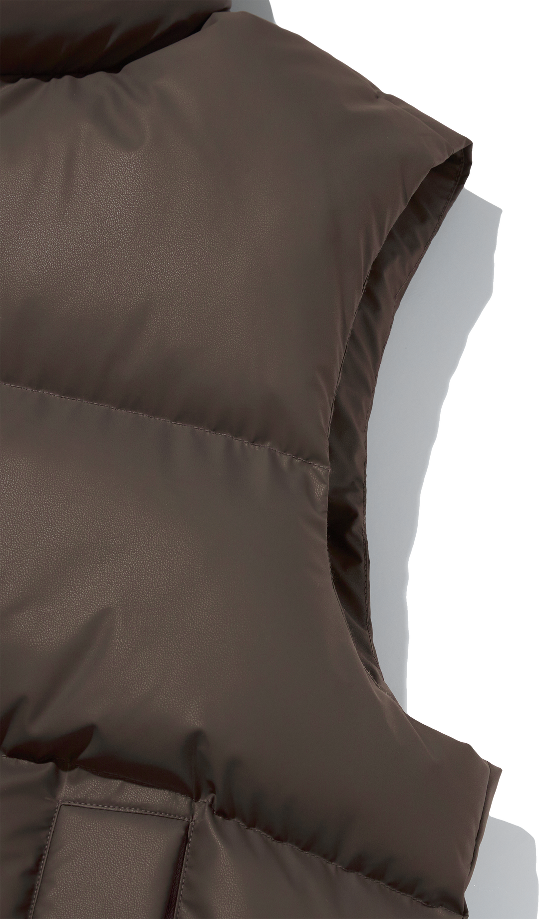 Essential Puffer Short Padded Vest - Brown