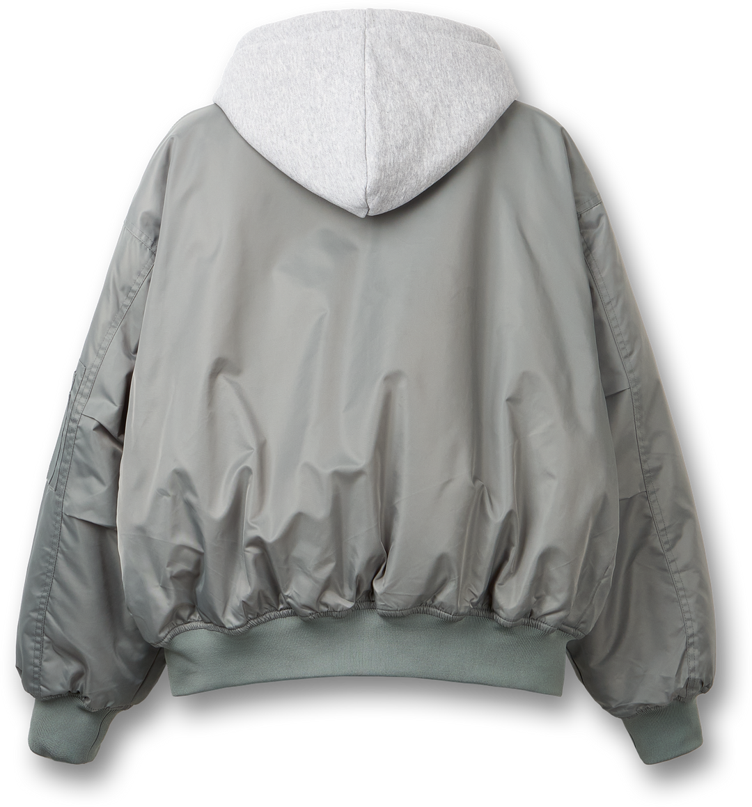 Layered padded hooded MA-1 jacket - Grayish Khaki