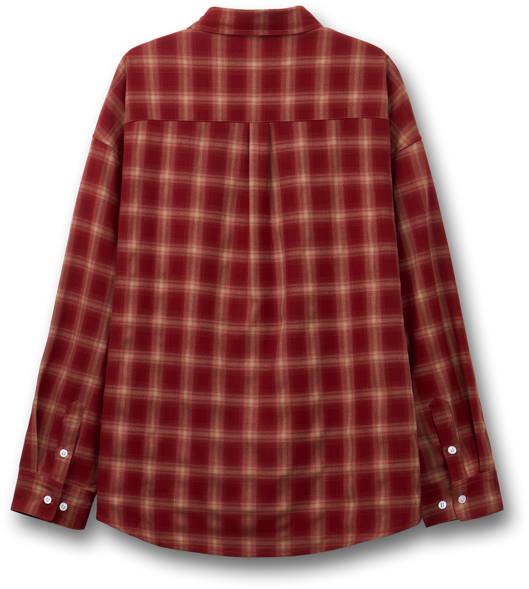 One Pocket City Ombre Check Shirt - Red