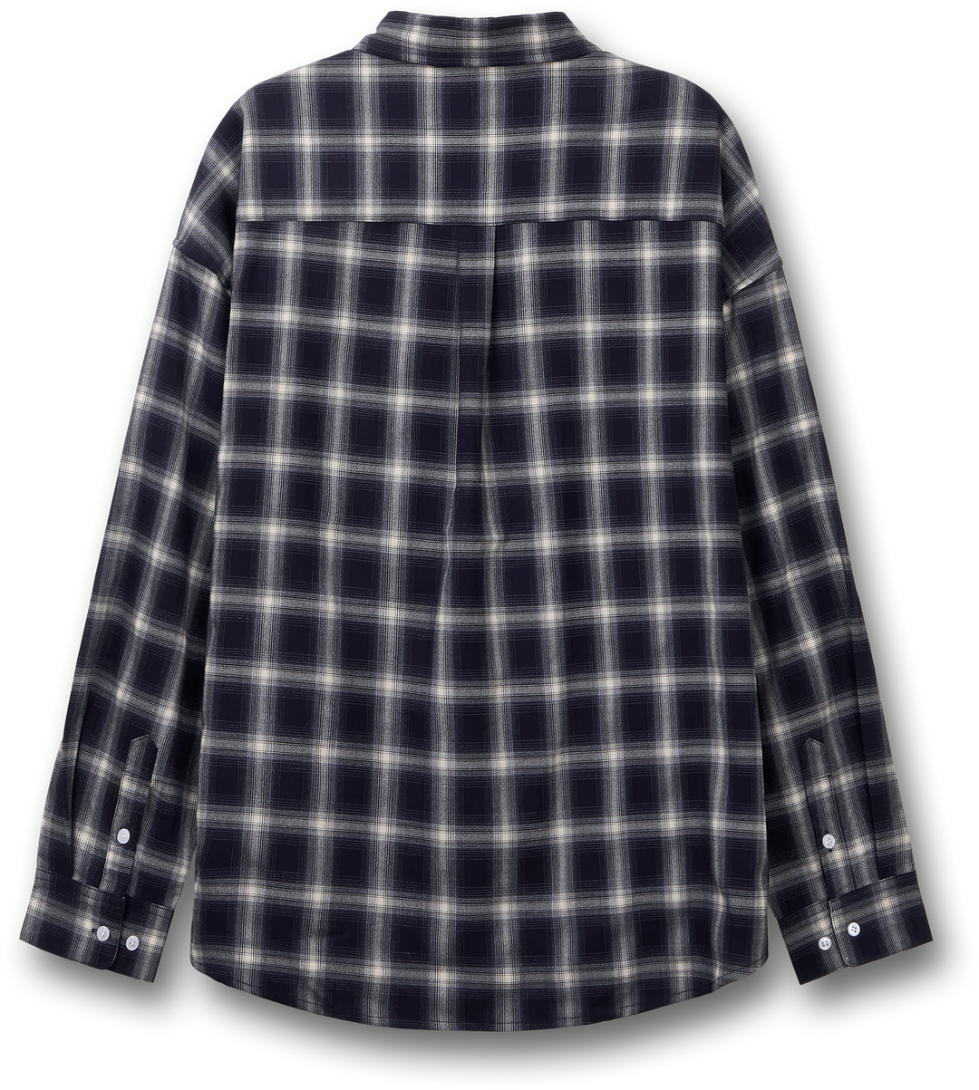 One Pocket City Ombre Check Shirt - Navy