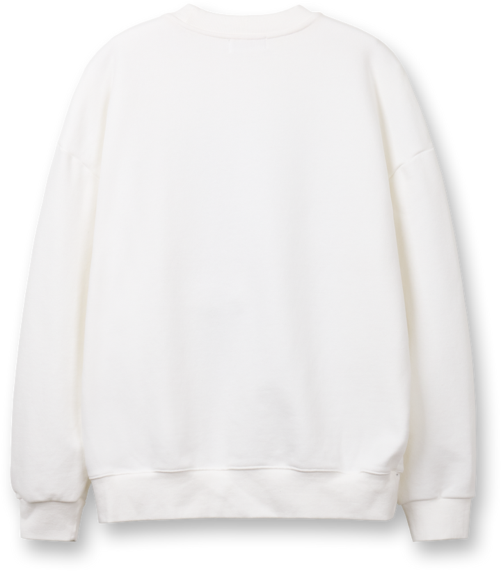 Sweety Cat Pigment Man to Sweatshirt -  White