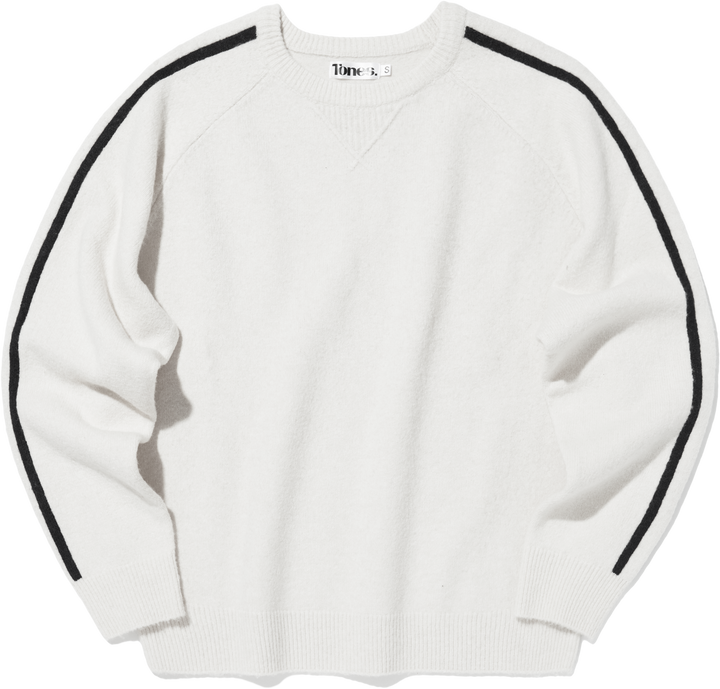 Track Round Knit Sweatshirt - IVORY