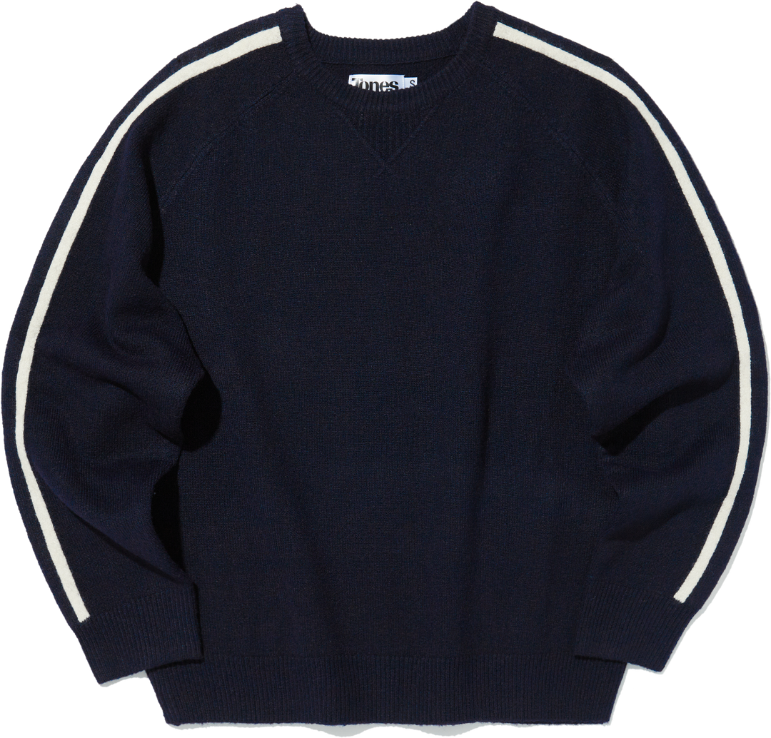 Track Round Knit Sweatshirt - NAVY