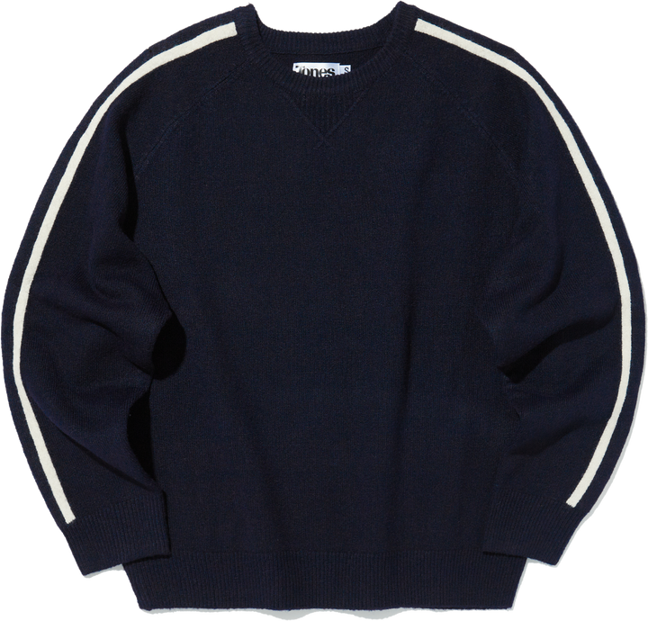 Track Round Knit Sweatshirt - NAVY