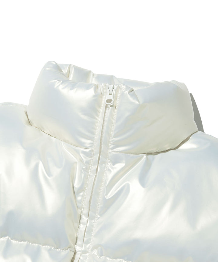 High Glossy Puffer Crop Padding - opal