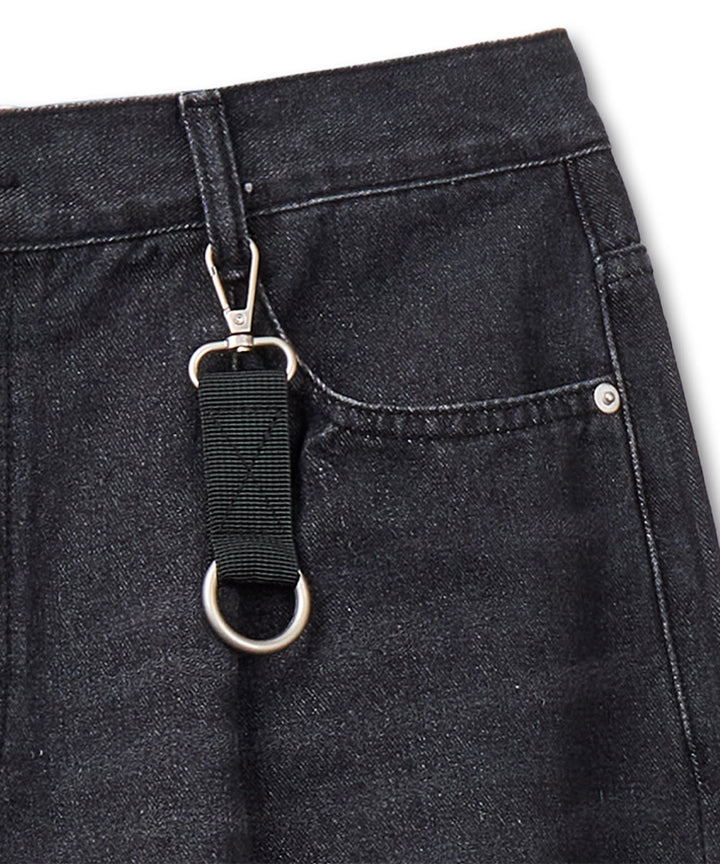 [Keyring Set] VTG Wide Denim Pants - black