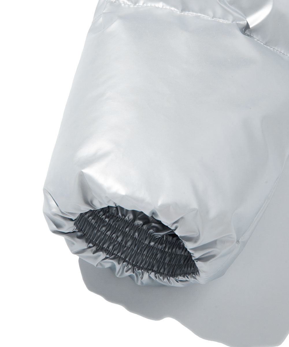 High Glossy Puffer Crop Padding - silver