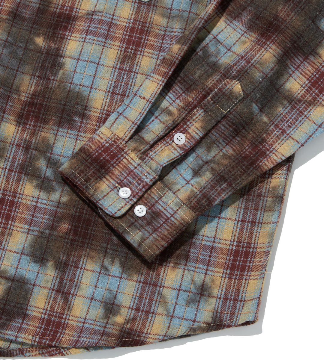 Overfit Vintage washed check shirts - Dirty Red