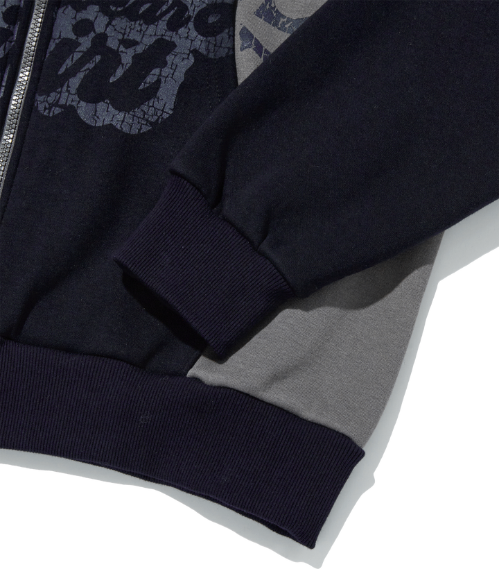 Overfit T-Vision Crack Hoodie - NAVY