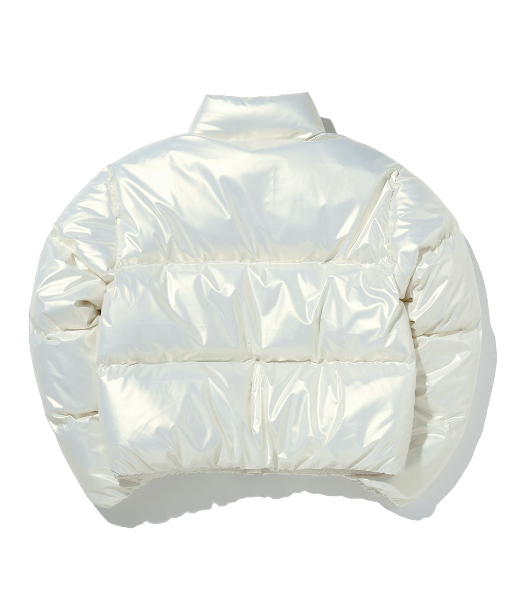 High Glossy Puffer Crop Padding - opal