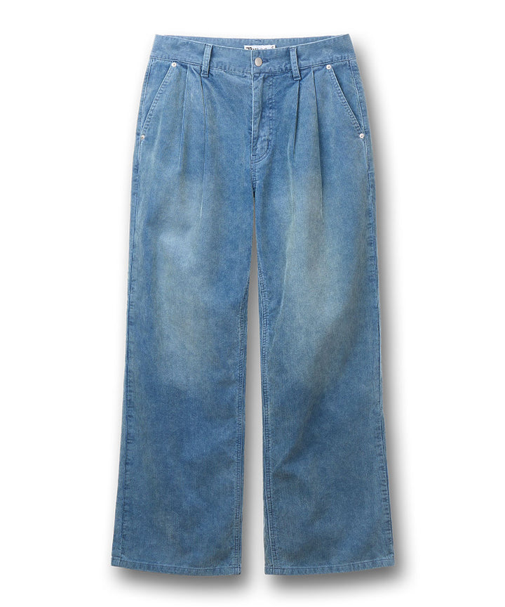 Fading Corduroy Wide Pants - snow indigo